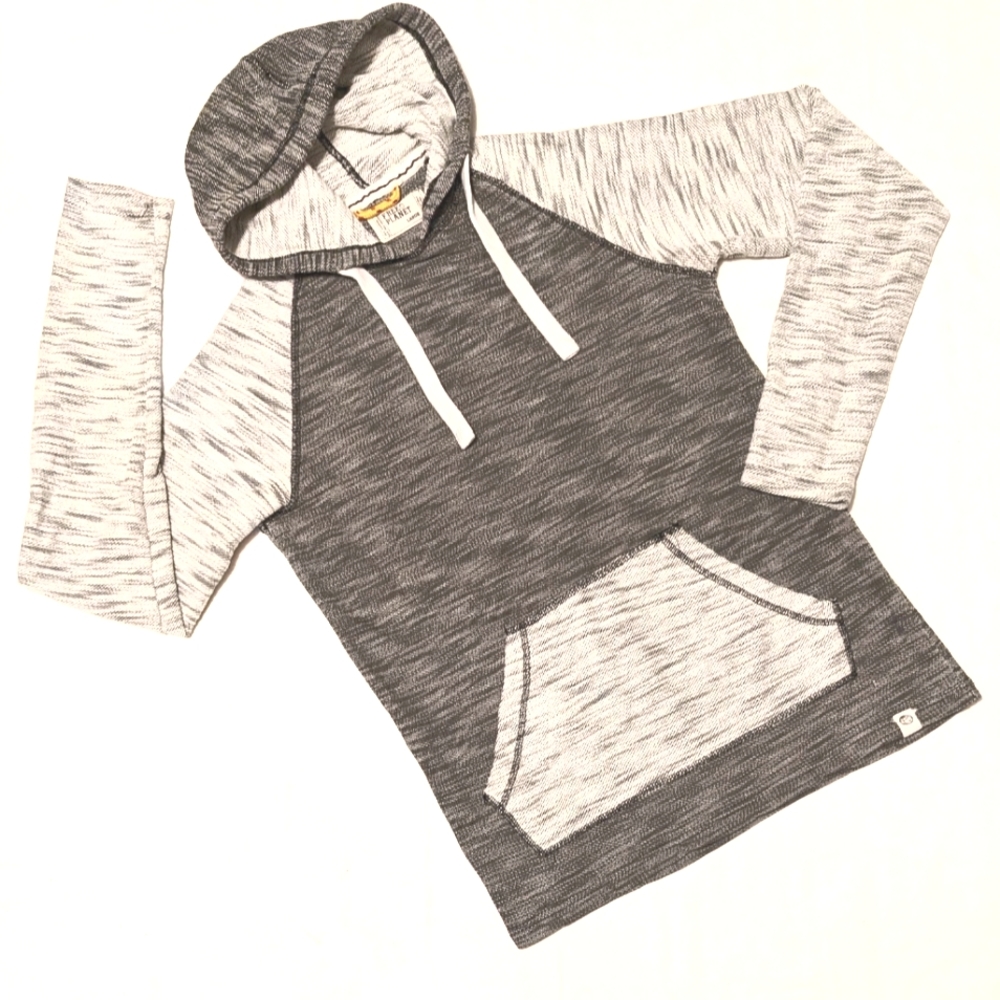 Free Planet Hoodie Sweatshirt Pullover French Terry Cotton Blend Med Black Gray